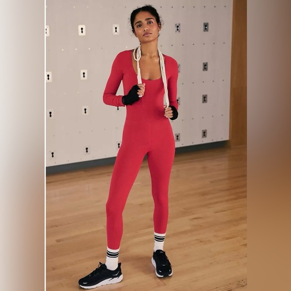 NWOT FP Movement Good Karma Long Sleeve Onesie Red XS/S - Picture 1 of 7